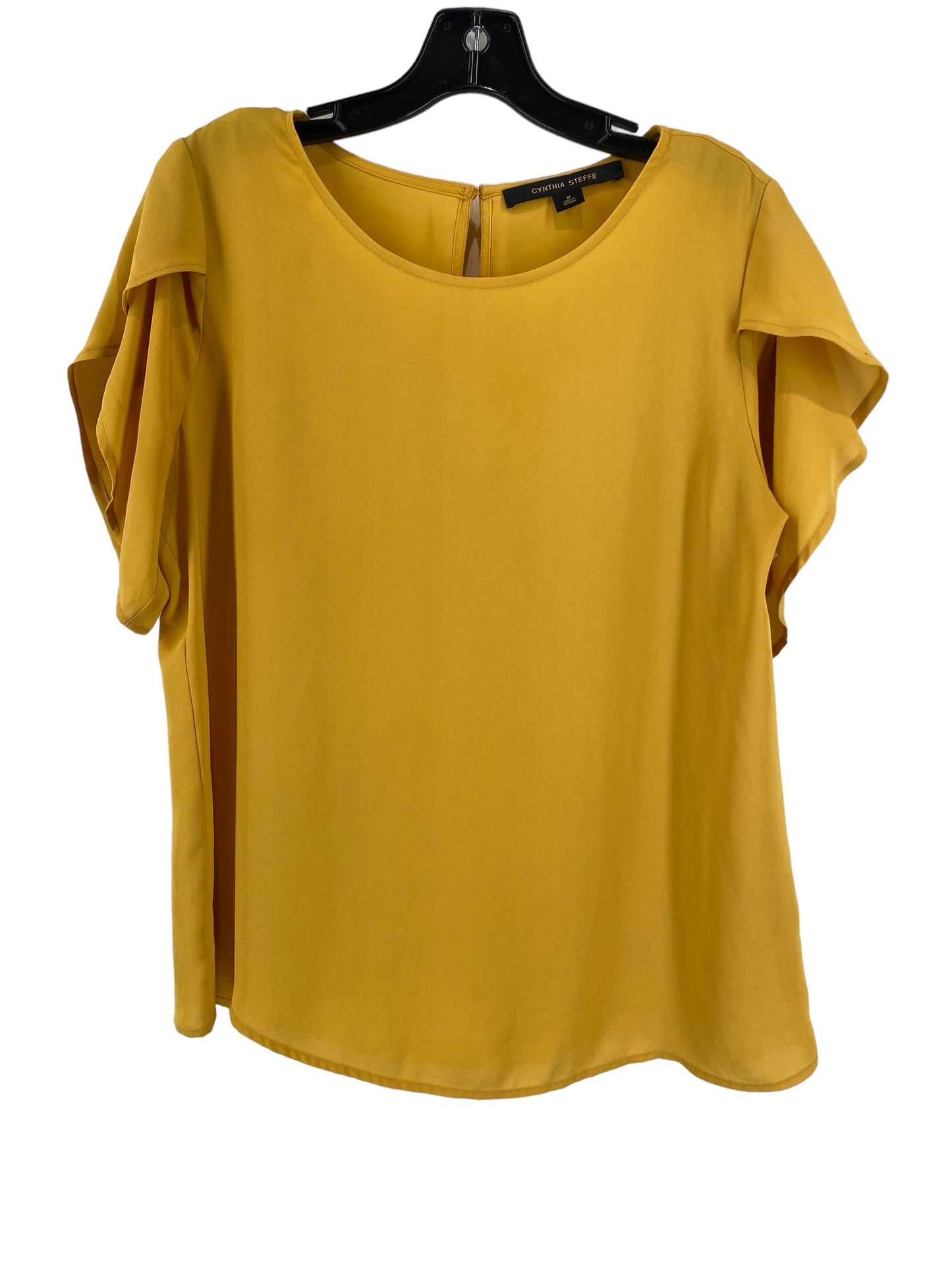 Yellow Top Short Sleeve Cynthia Steffe, Size M