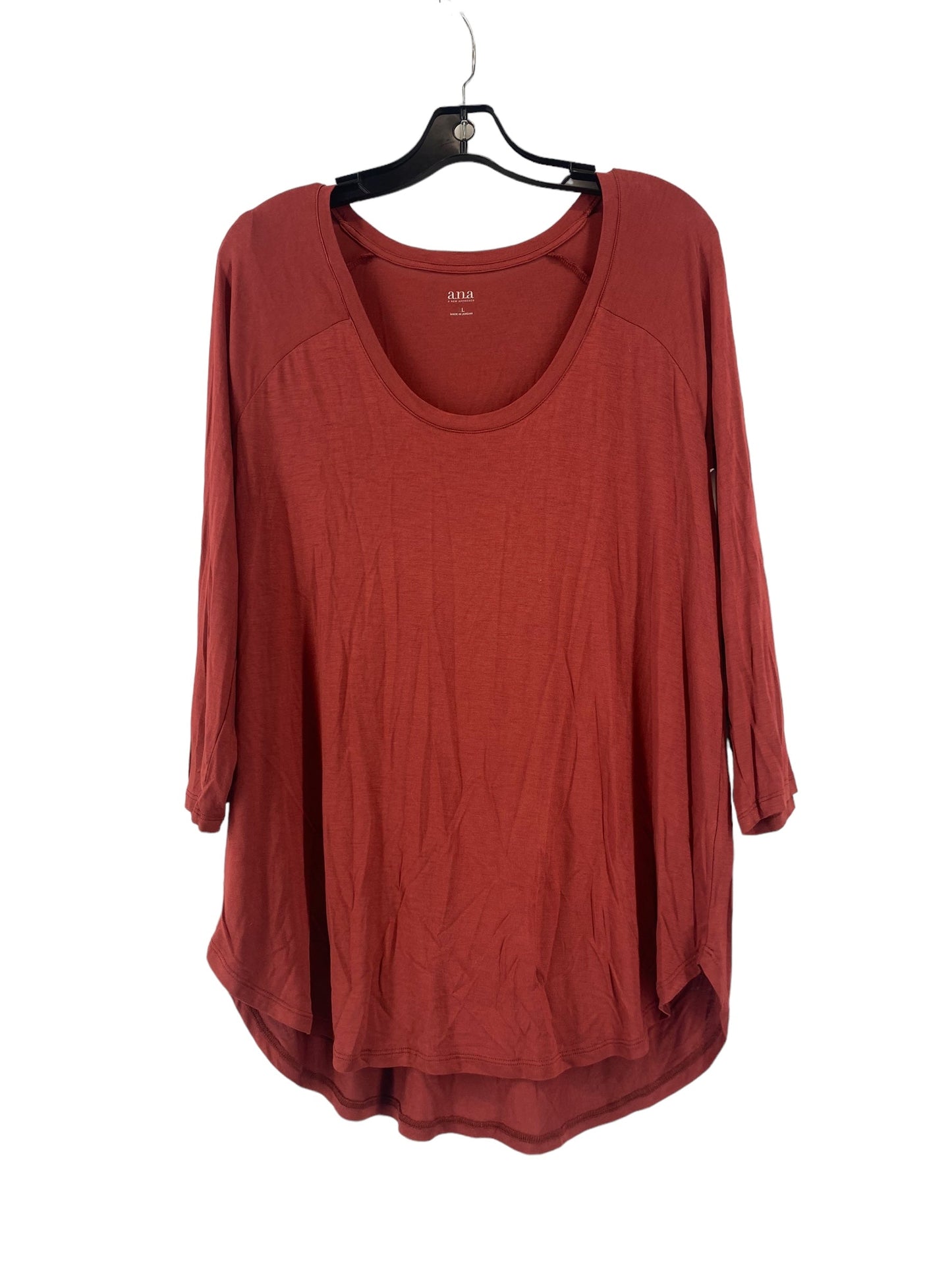 Top 3/4 Sleeve By Ana In Red, Size: L