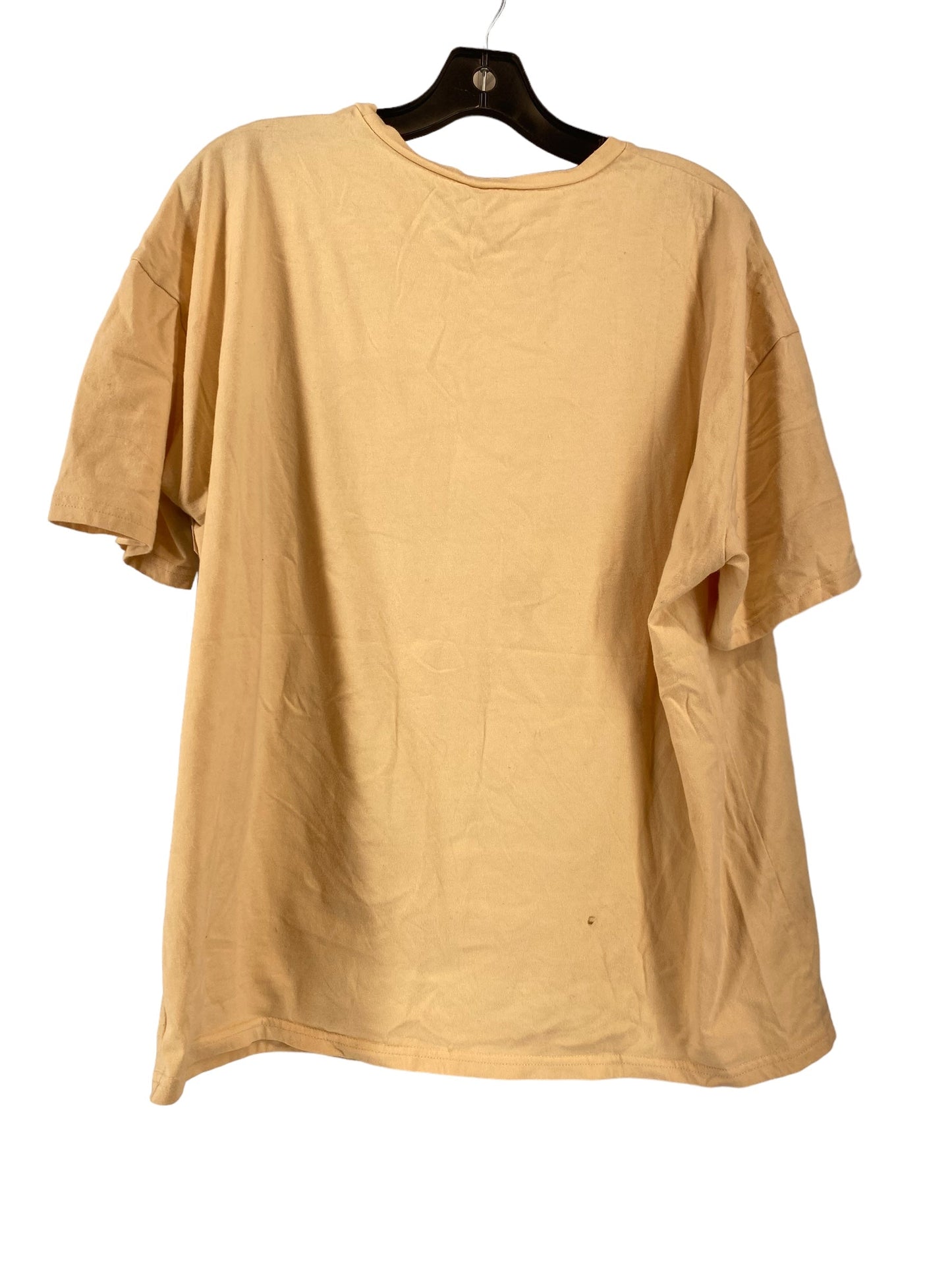 Top Short Sleeve By Shein In Tan, Size: L