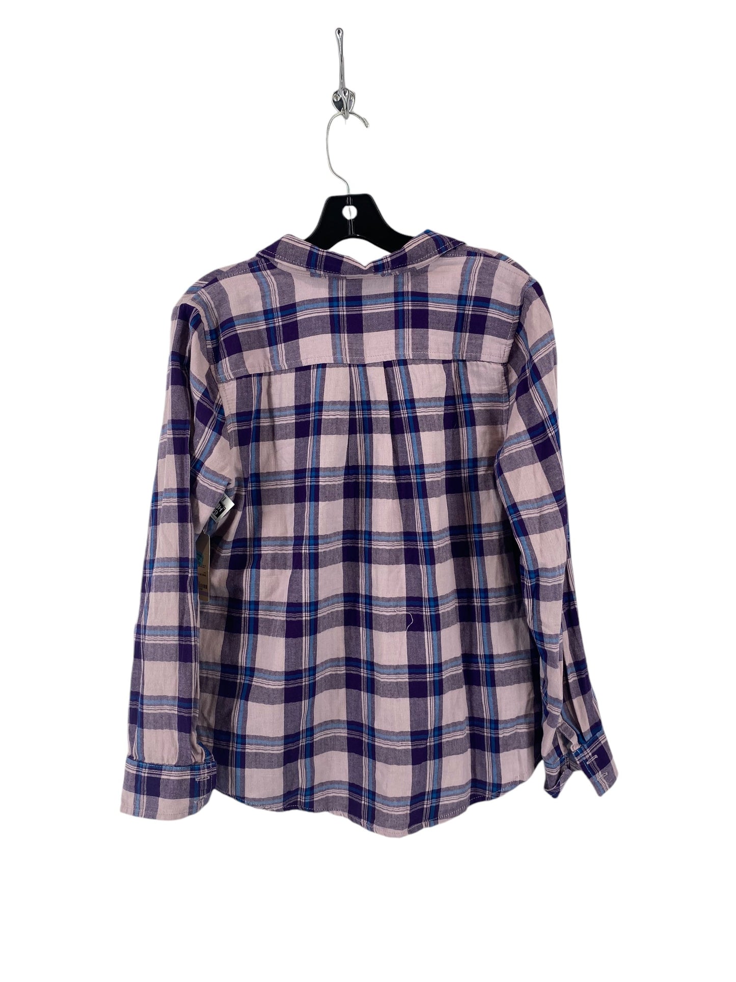 Top Long Sleeve By St Johns Bay In Plaid Pattern, Size: M