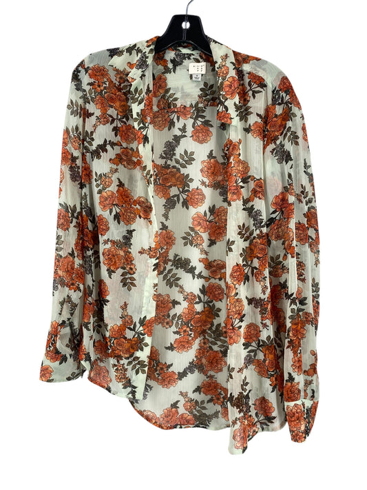 Top Long Sleeve By A New Day In Floral Print, Size: M