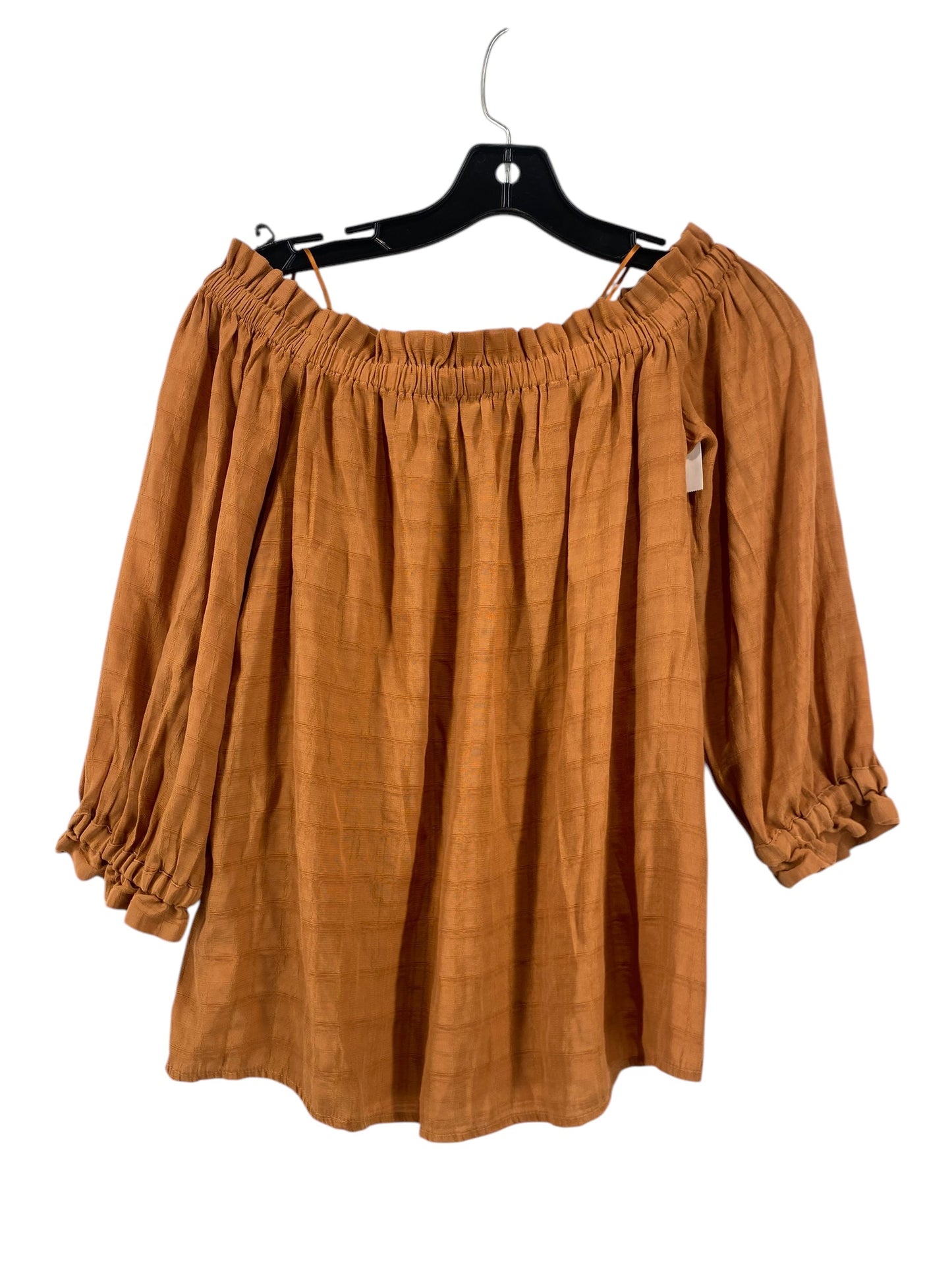 Top 3/4 Sleeve By Ann Taylor In Brown, Size: S