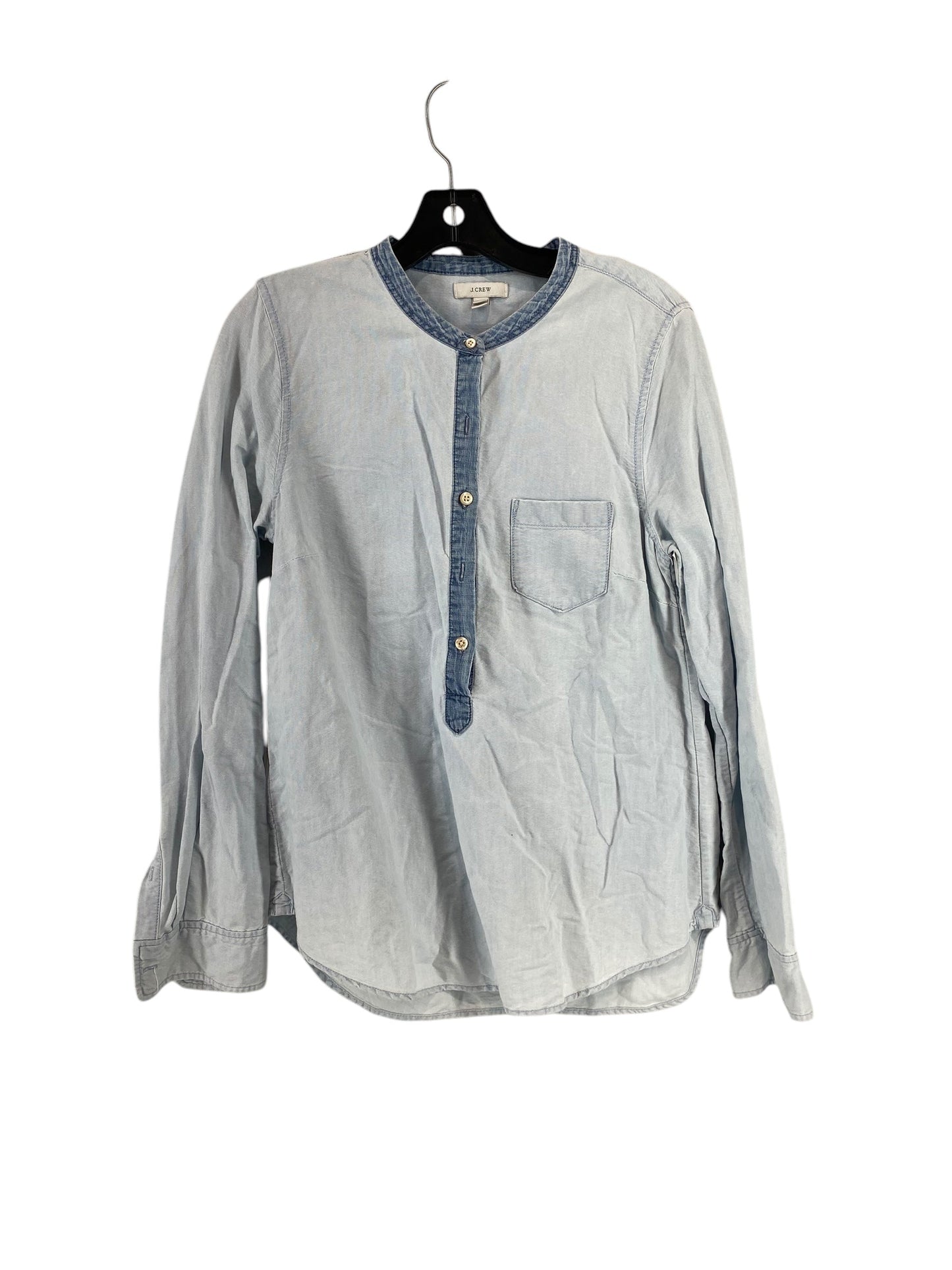 Top Long Sleeve By J. Crew In Blue Denim, Size: 10