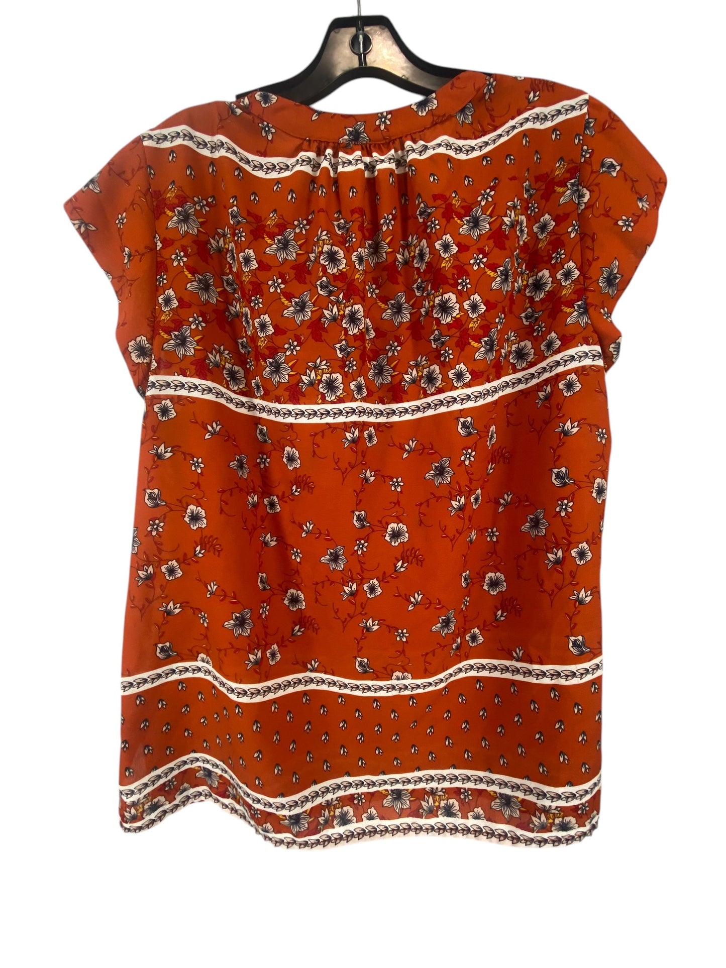 Top Short Sleeve By Liz Claiborne In Orange, Size: L