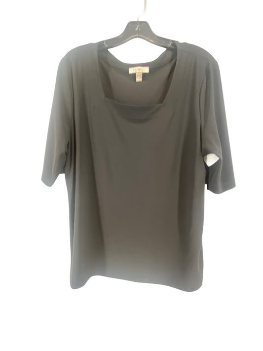 Top Short Sleeve By Roz And Ali In Black, Size: Xl