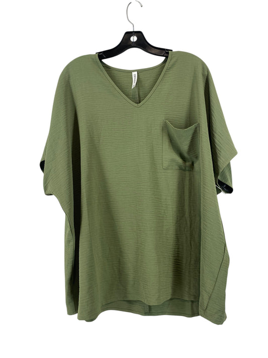 Top Short Sleeve By Zenana Outfitters In Green, Size: M