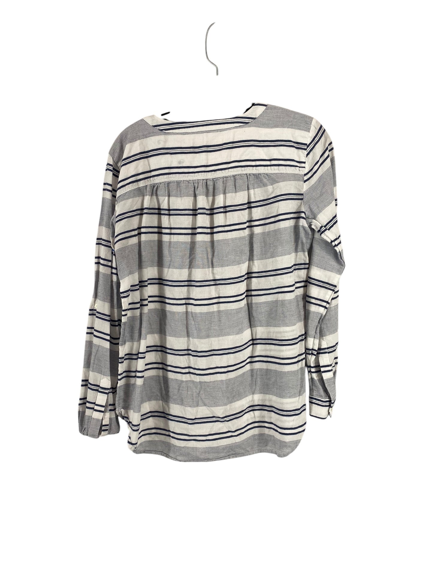 Top Long Sleeve By Loft In Blue & White, Size: S