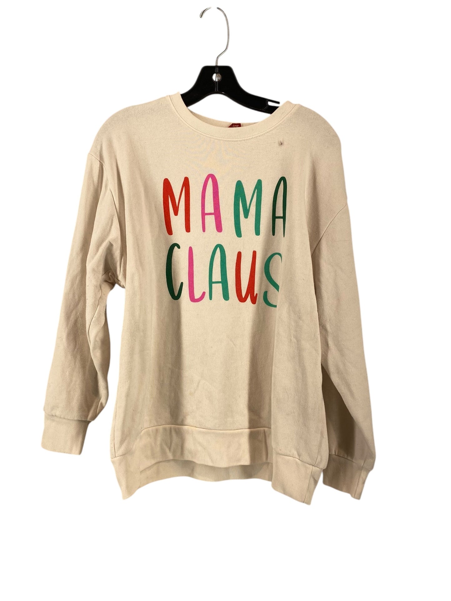 Sweatshirt Crewneck By Clothes Mentor In Cream, Size: M