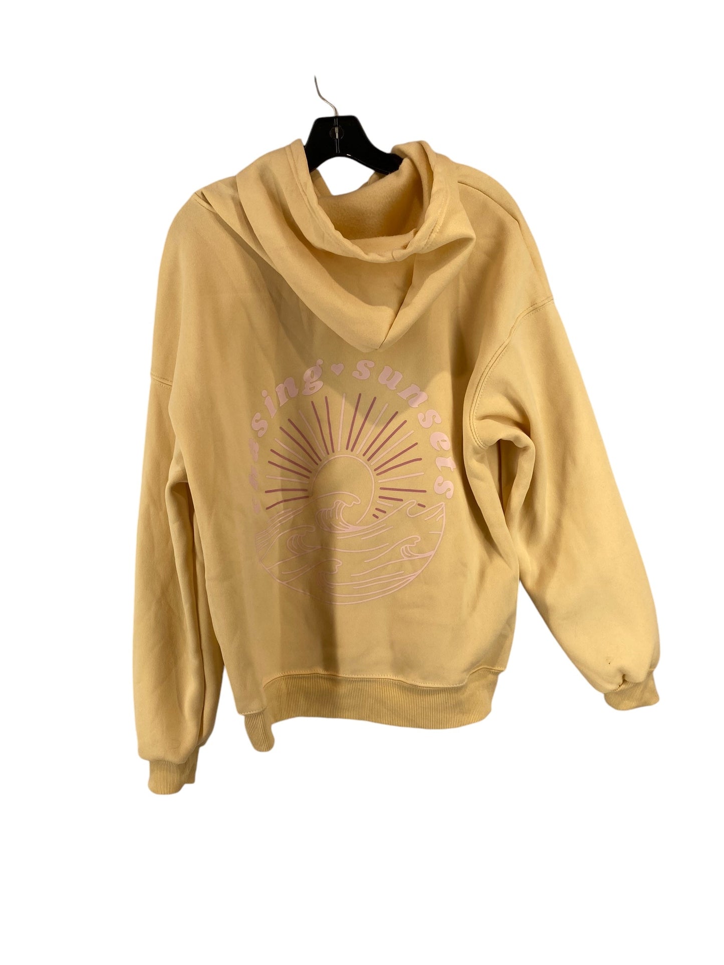 Sweatshirt Hoodie By Clothes Mentor In Yellow, Size: L