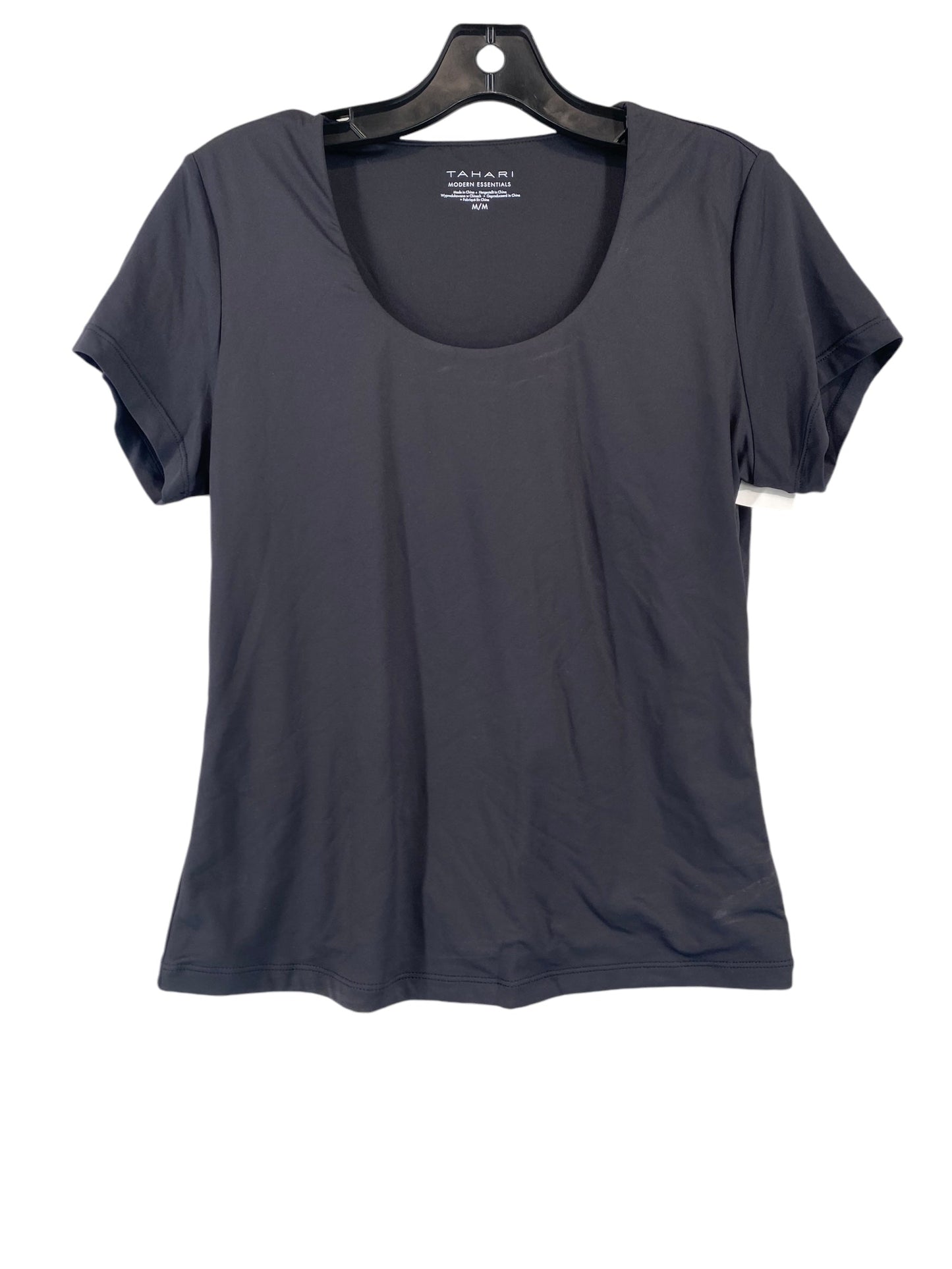 Top Short Sleeve By Tahari By Arthur Levine In Black, Size: M