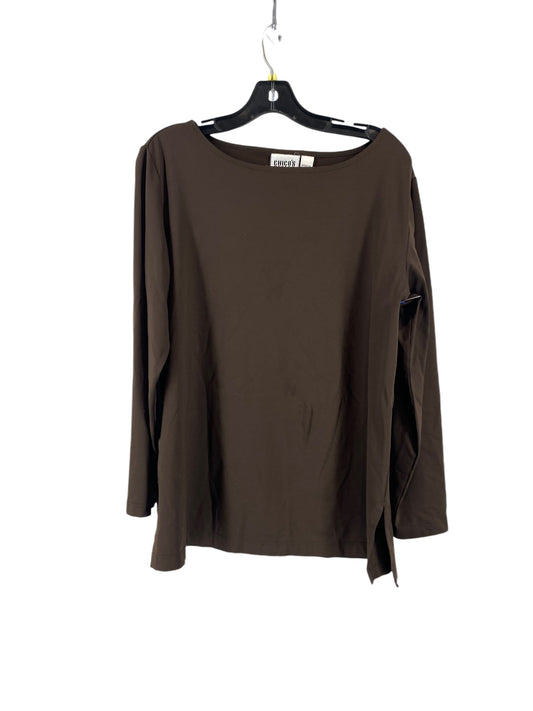 Top Long Sleeve By Chicos In Brown, Size: L