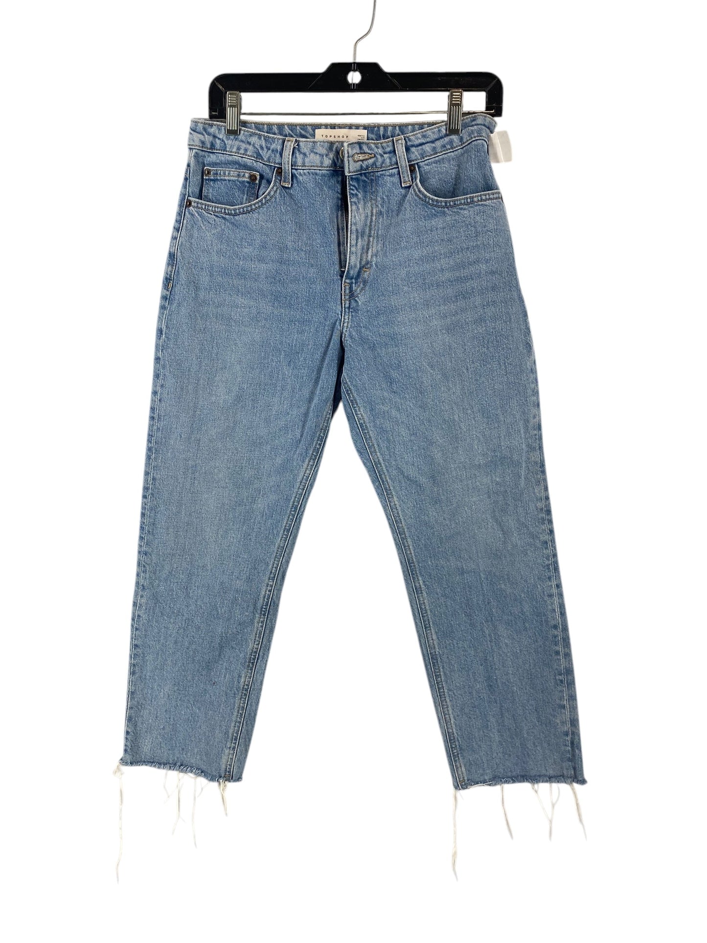 Jeans Straight By Top Shop In Blue Denim, Size: 6