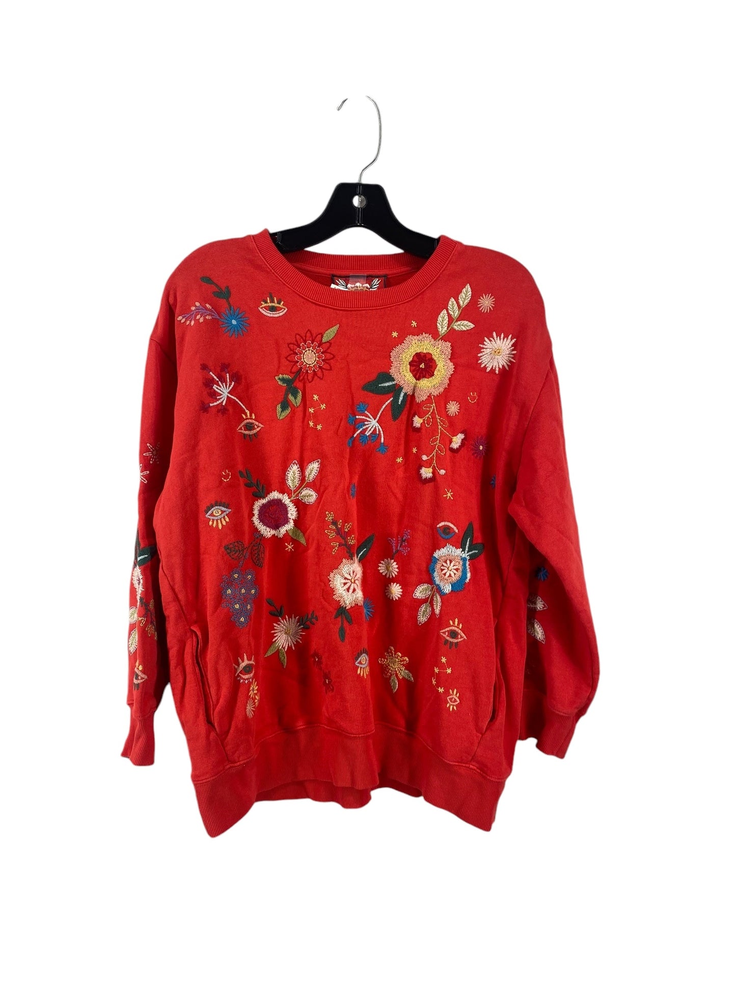 Sweatshirt Designer By Johnny Was In Red, Size: M