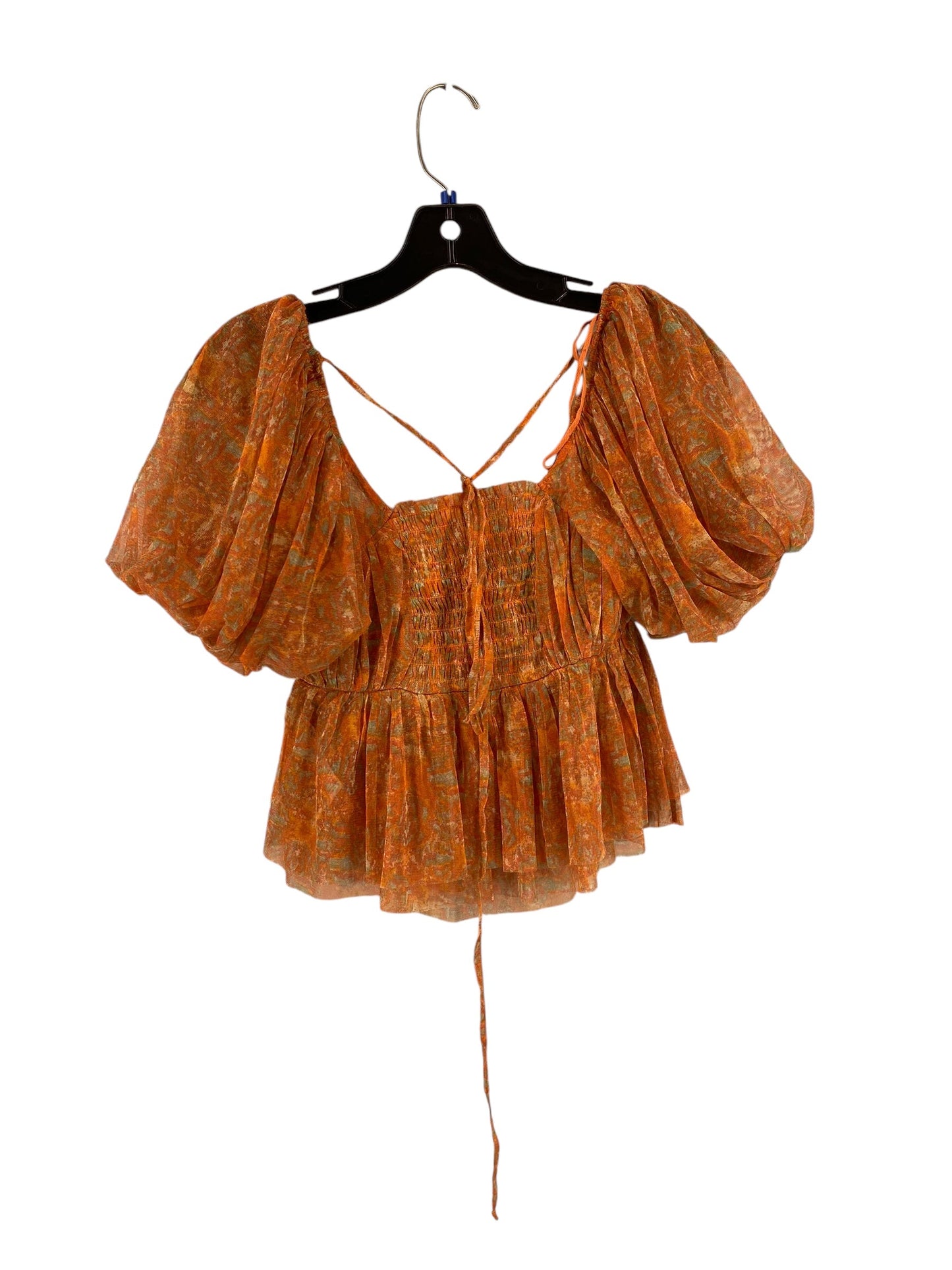 Top Short Sleeve By Free People In Orange, Size: Xs