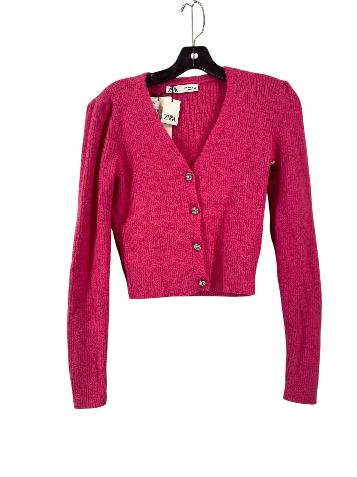 Sweater Cardigan By Zara In Pink, Size: S