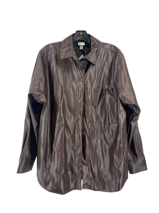 Top Long Sleeve By A New Day In Brown, Size: M