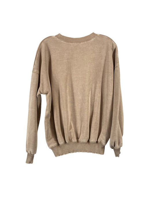 Sweatshirt Crewneck By Zenana Outfitters In Taupe, Size: M