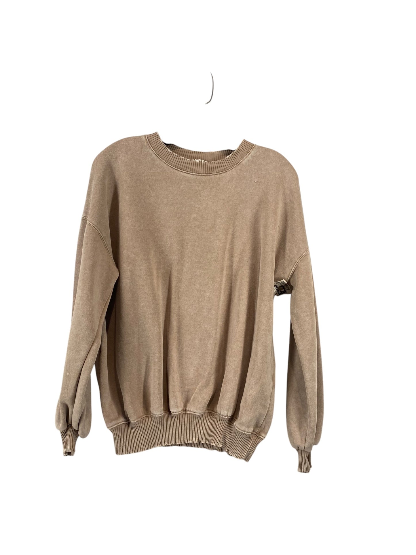 Sweatshirt Crewneck By Zenana Outfitters In Taupe, Size: M