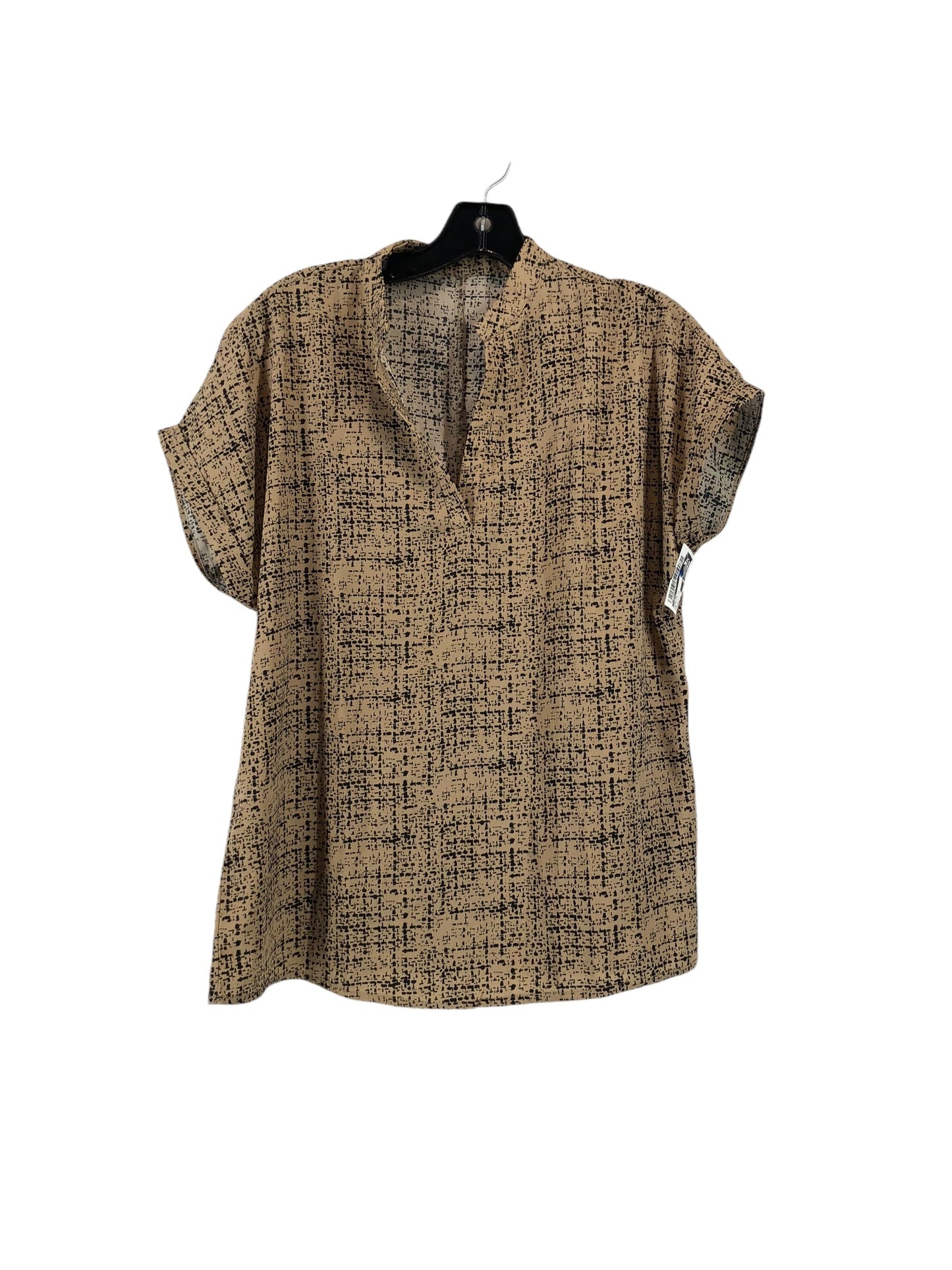 Top Short Sleeve By Shein In Black & Tan, Size: S