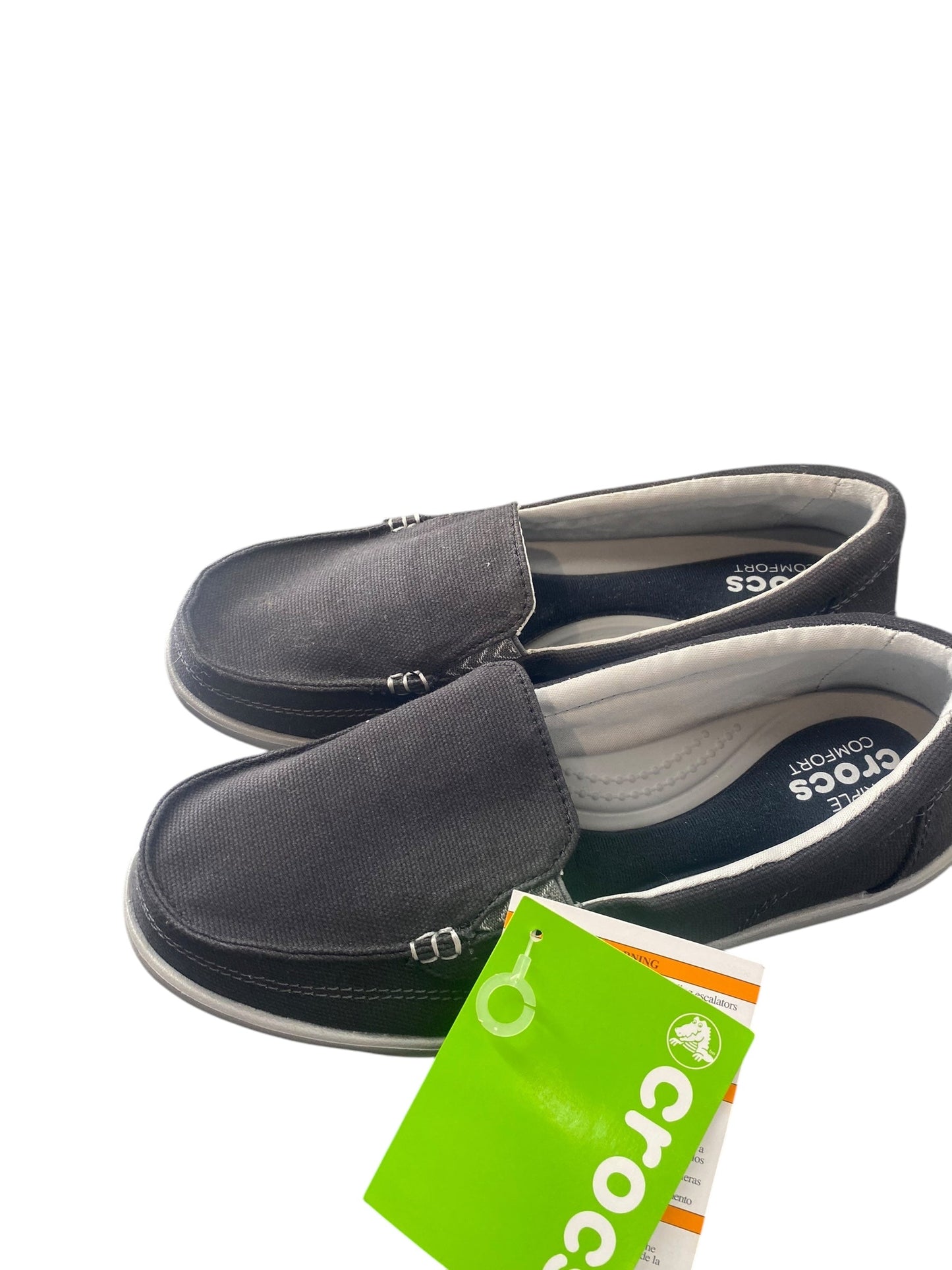 Shoes Flats By Crocs In Black, Size: 7