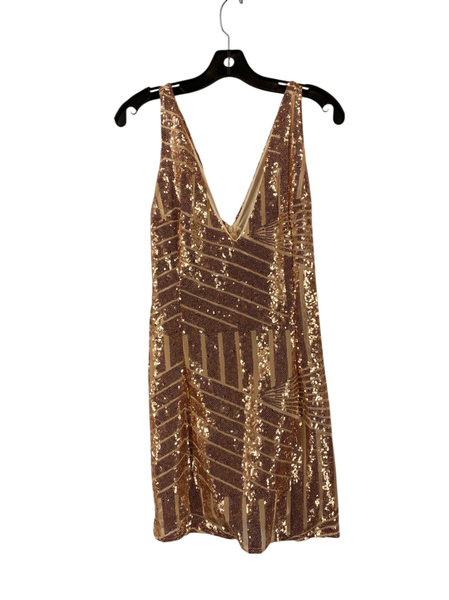 Dress Party Short By Clothes Mentor In Gold, Size: S