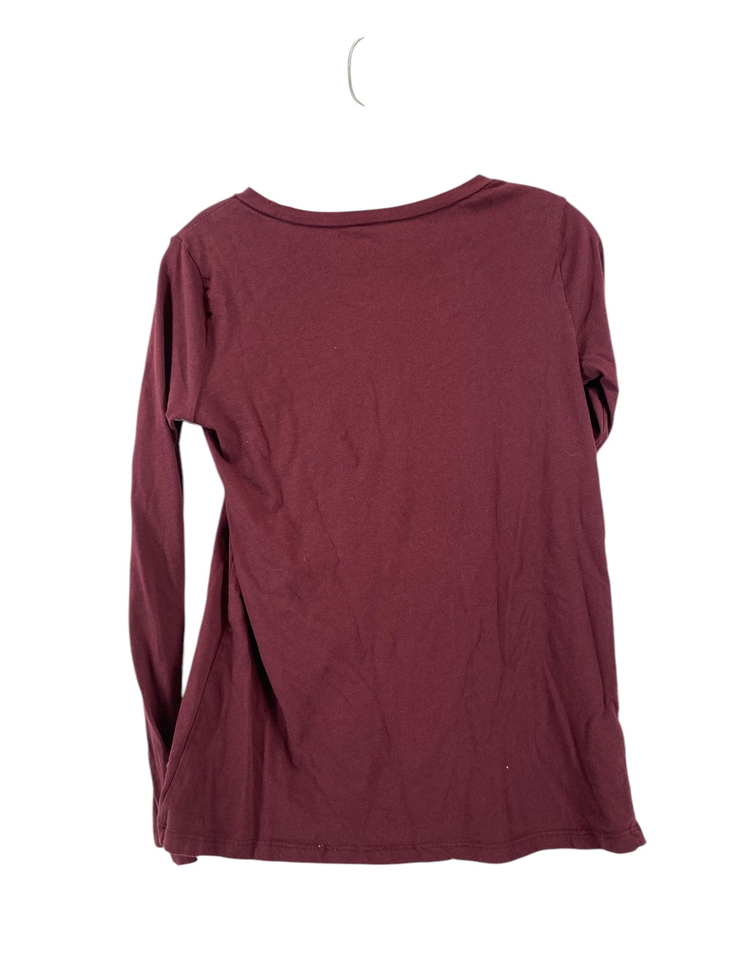 Top Long Sleeve By Loft In Maroon, Size: S