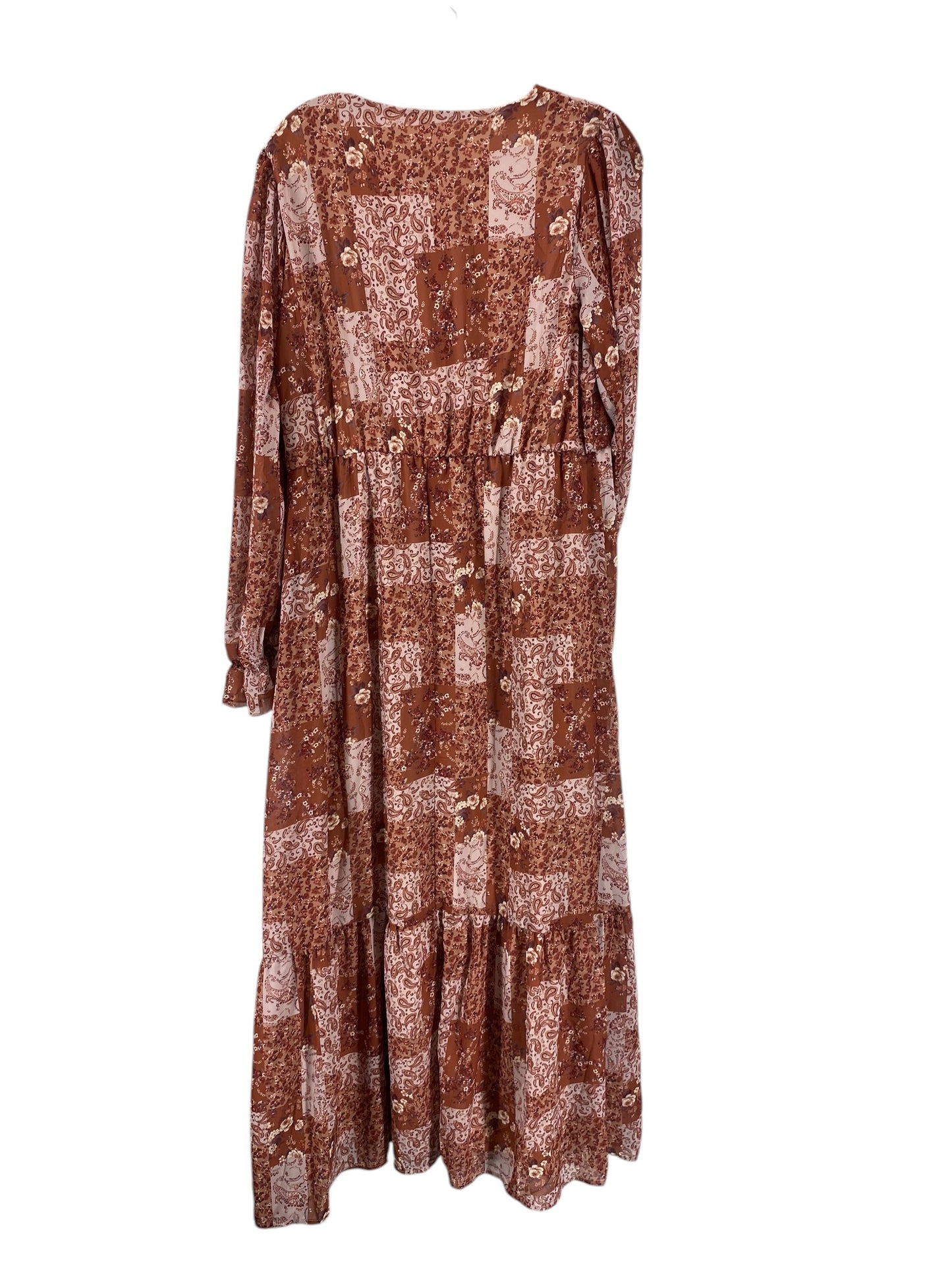 Dress Casual Maxi By Pink Lily In Brown, Size: Xl