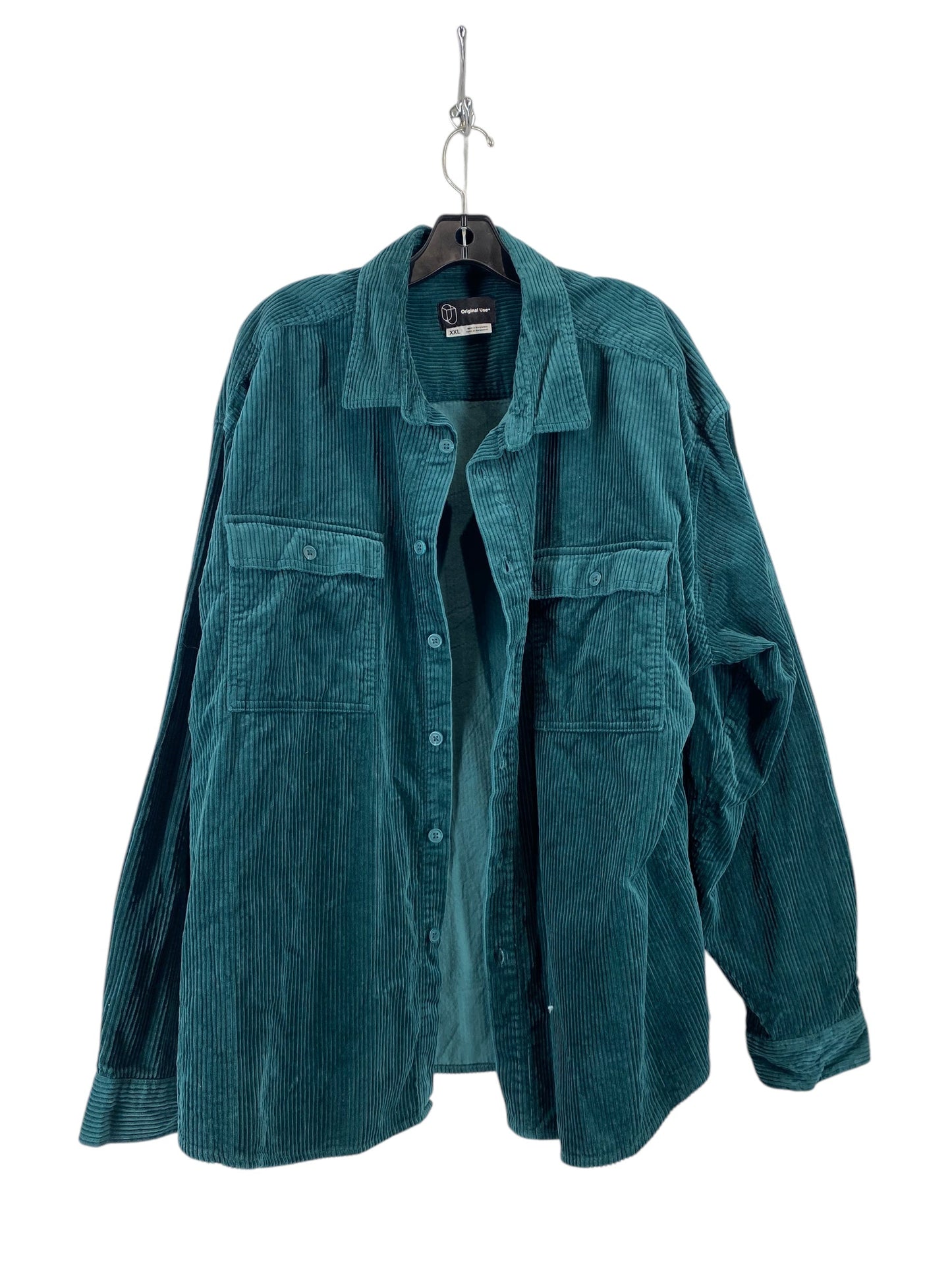 Jacket Shirt By Clothes Mentor In Green, Size: Xxl