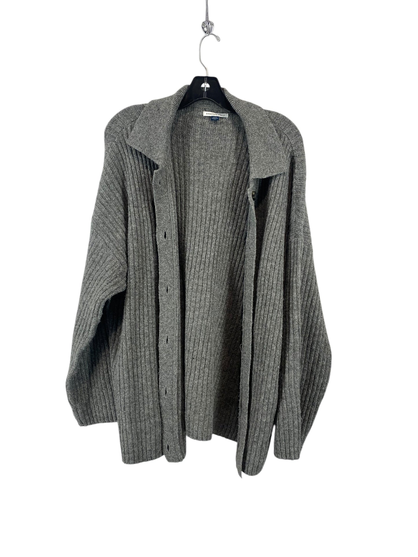 Sweater Cardigan By American Eagle In Grey, Size: M