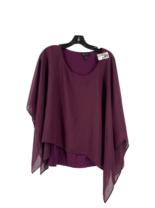Purple Blouse Short Sleeve Ab Studio, Size M