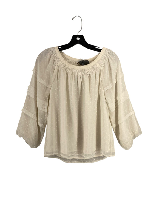 Top 3/4 Sleeve By Loft In Cream, Size: Xs