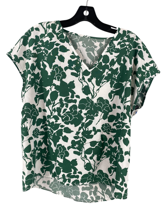 Blouse Short Sleeve By Clothes Mentor In Green, Size: M