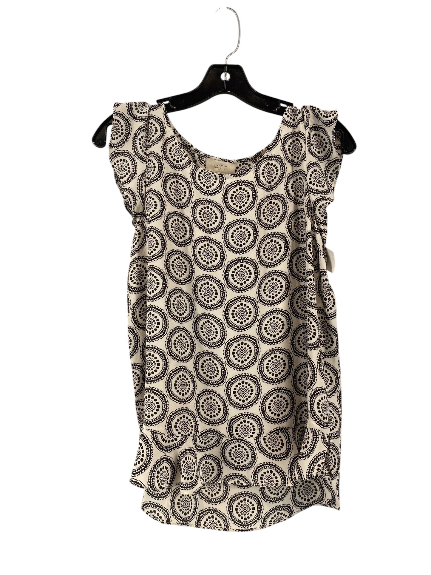 Top Sleeveless By Loft In Black & White, Size: S