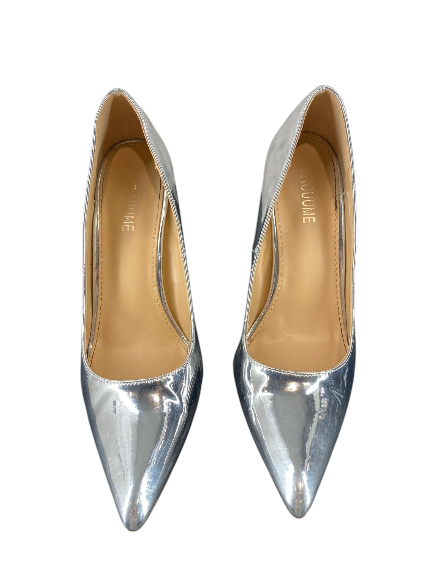 Sandals Heels Stiletto By Clothes Mentor In Silver, Size: 7.5