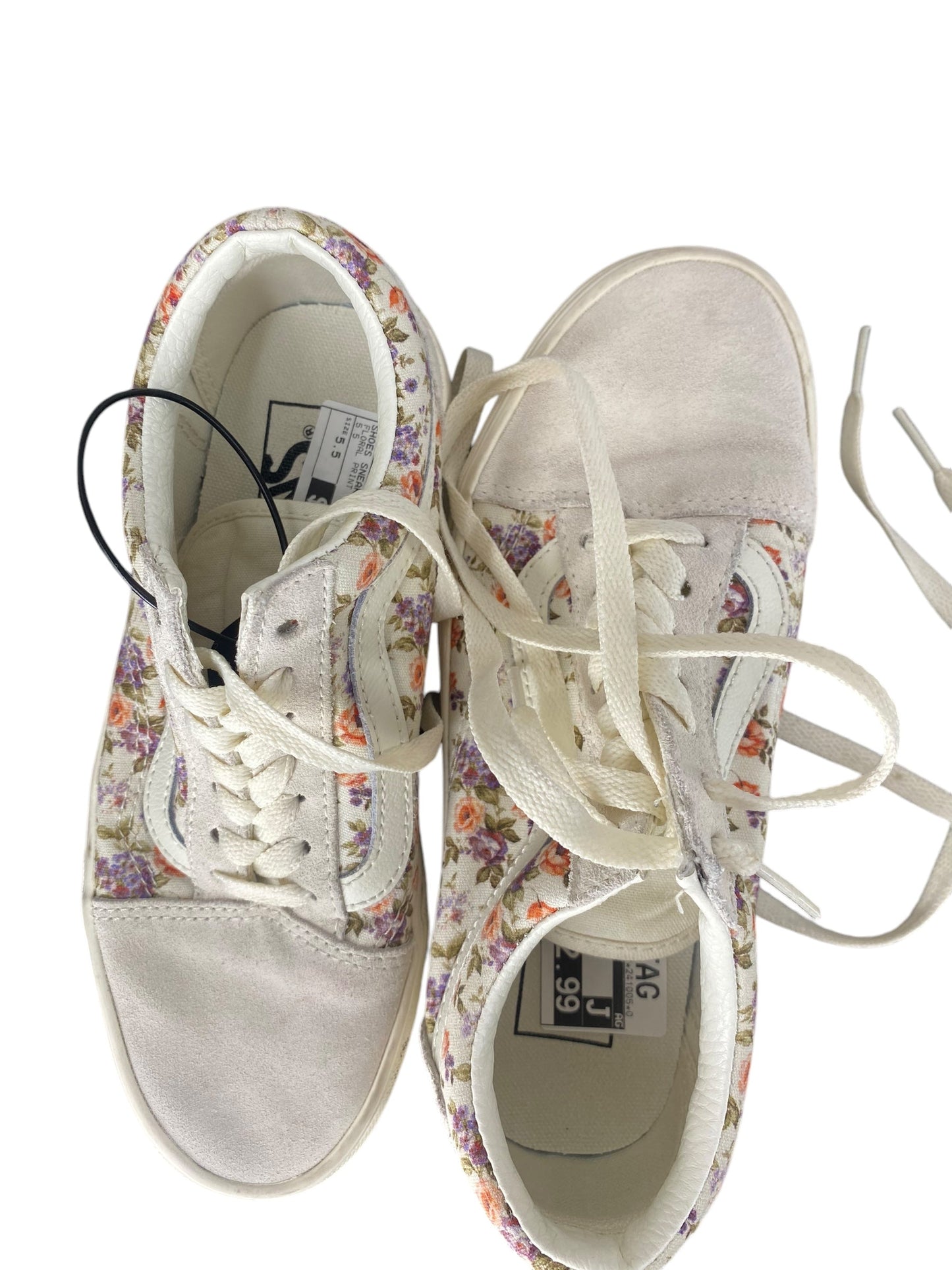 Shoes Sneakers By Vans In Floral Print, Size: 5.5