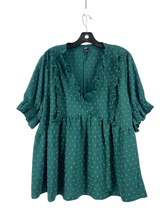 Top Short Sleeve By Shein In Green, Size: 2x