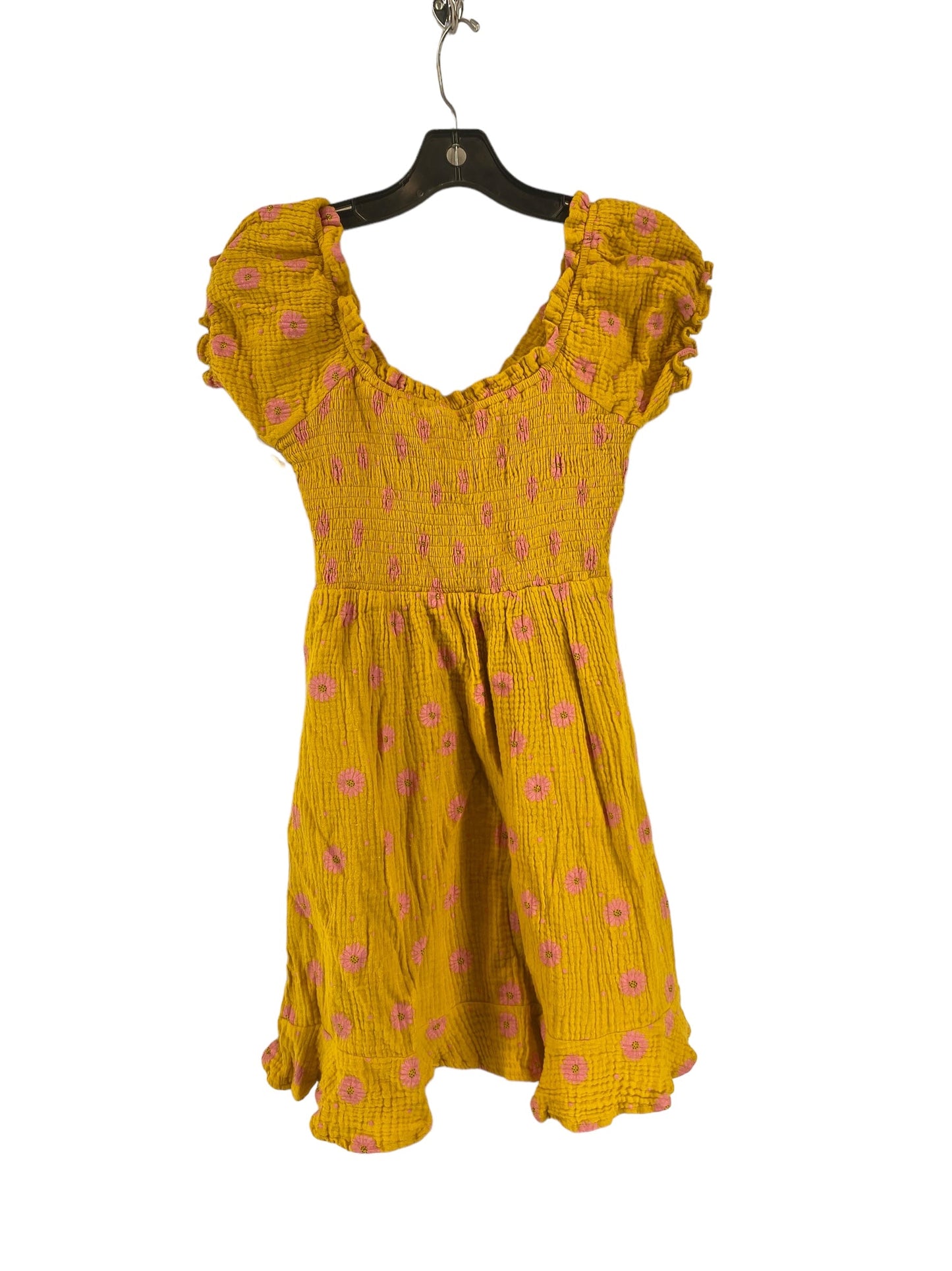 Yellow Dress Casual Short Entro, Size S