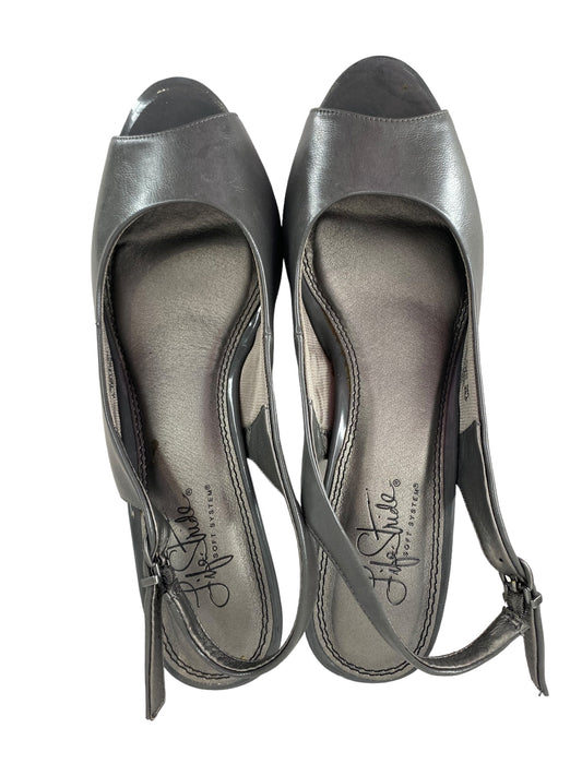 Grey Sandals Heels Stiletto Clothes Mentor, Size 8
