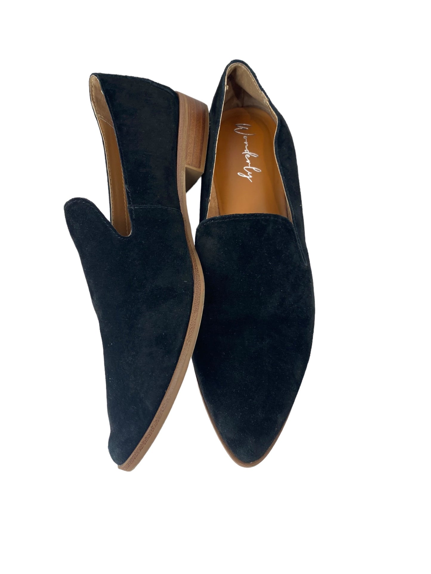 Black Shoes Flats Wonderly, Size 8