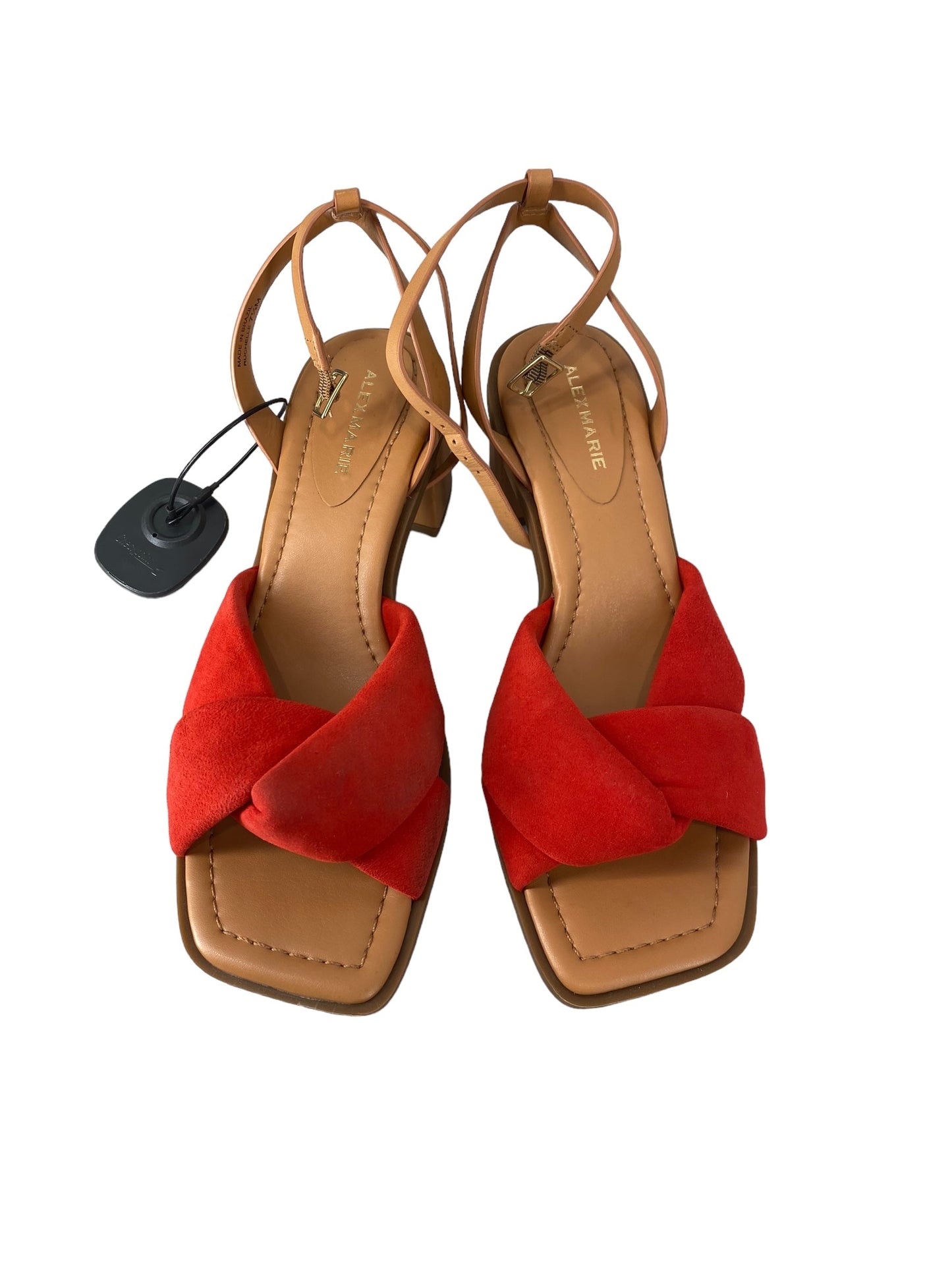 Red Sandals Heels Kitten Alex Marie, Size 7.5