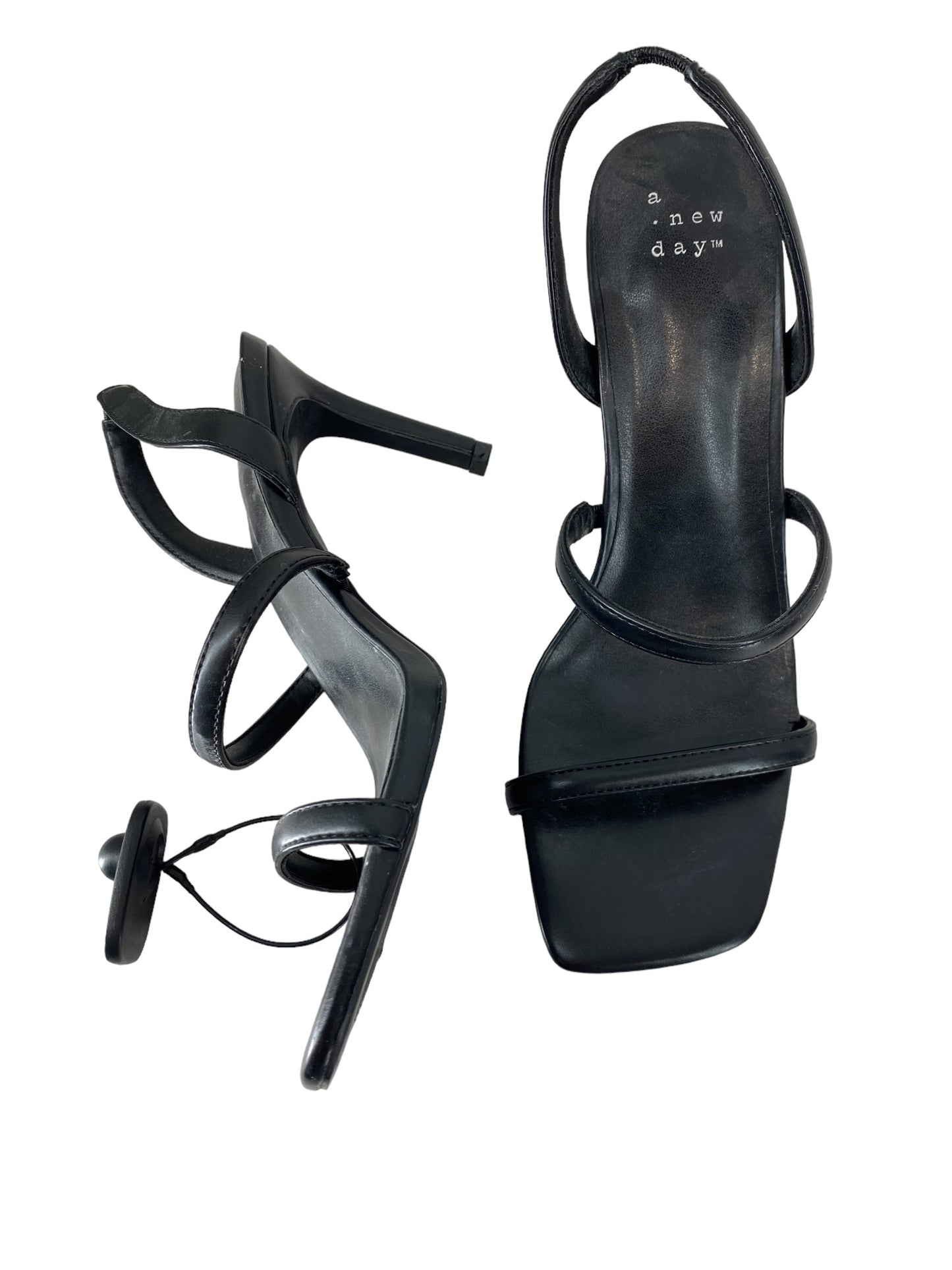 Black Sandals Heels Stiletto A New Day, Size 8.5