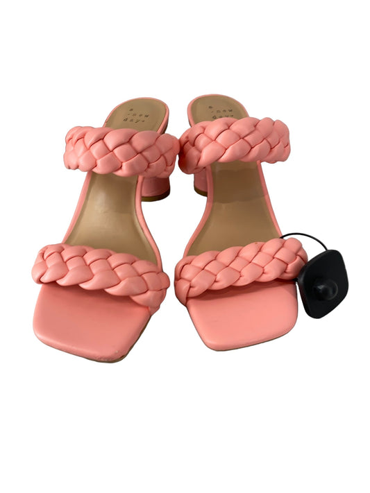 Pink Sandals Heels Block A New Day, Size 8.5