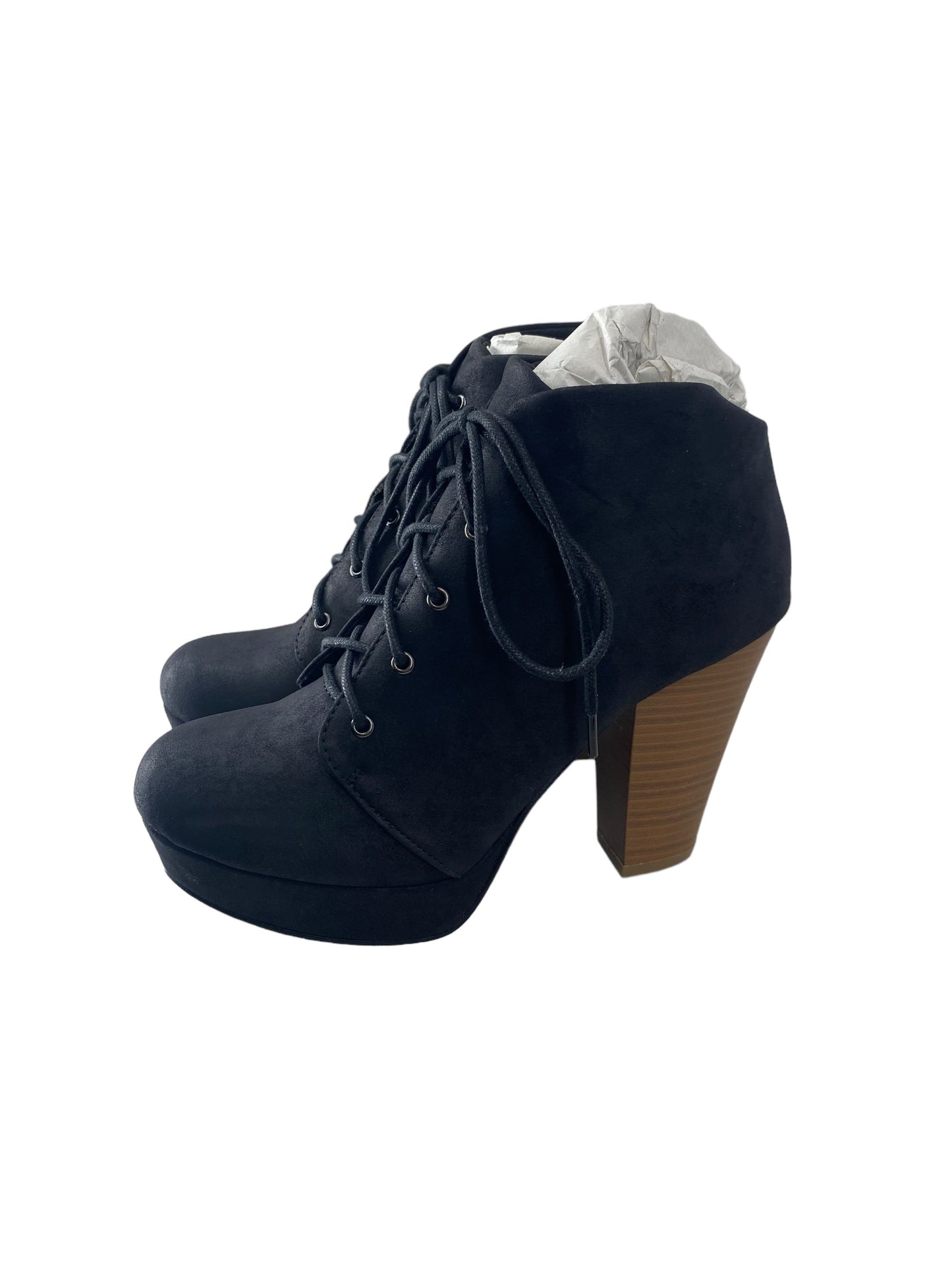 Boots Ankle Heels By Soda In Black, Size: 8.5