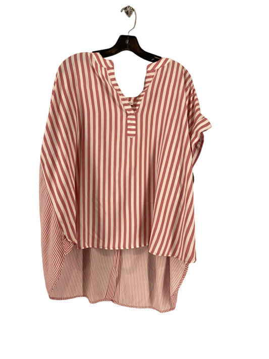 Striped Pattern Blouse Short Sleeve Jane And Delancey, Size Xxl