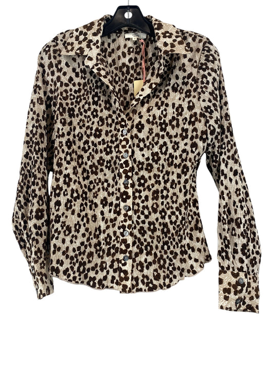 Blouse Long Sleeve By Entro In Animal Print, Size: S