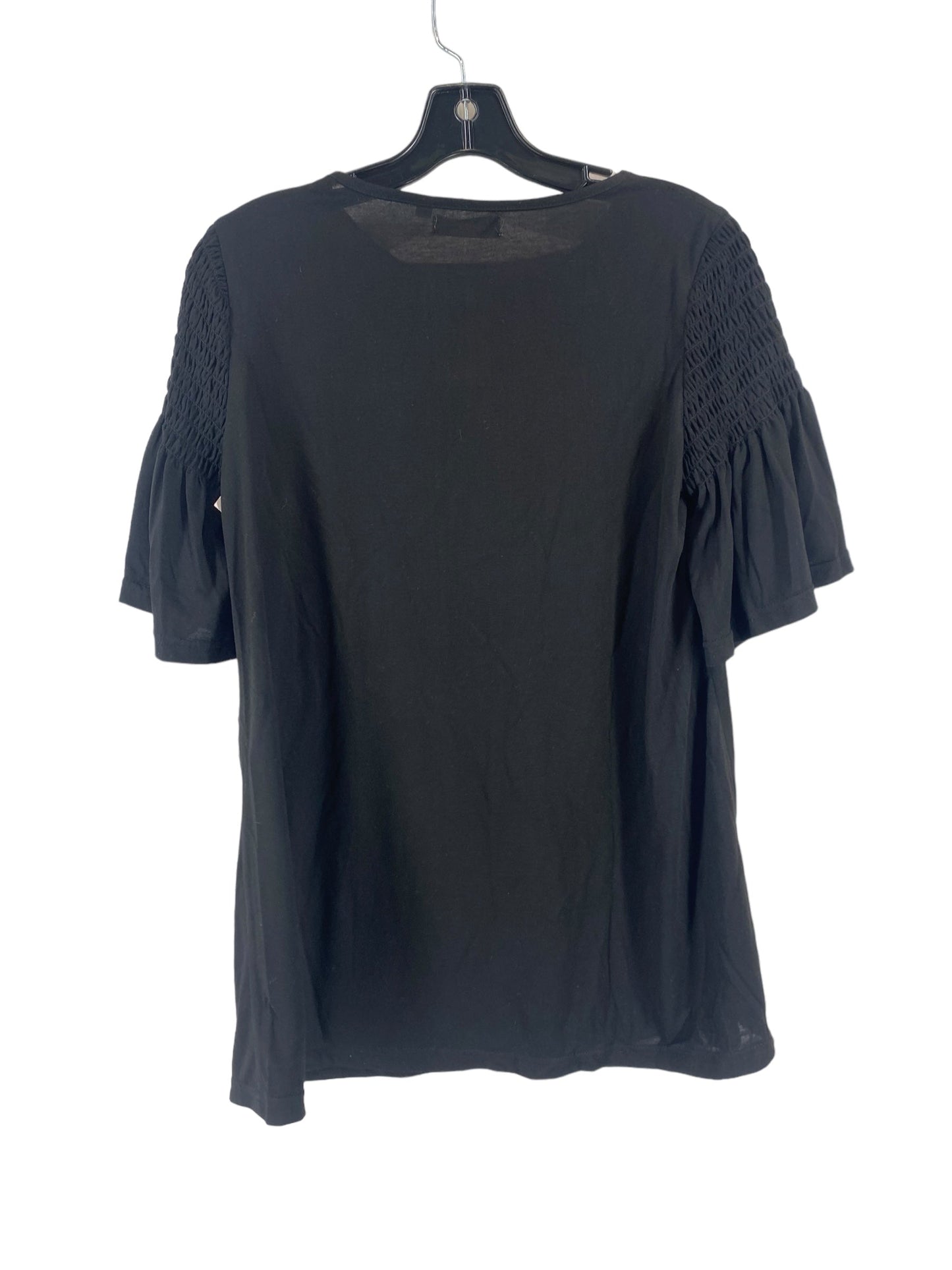 Blouse Short Sleeve By Clothes Mentor In Black, Size: S