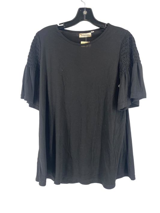 Blouse Short Sleeve By Clothes Mentor In Black, Size: S