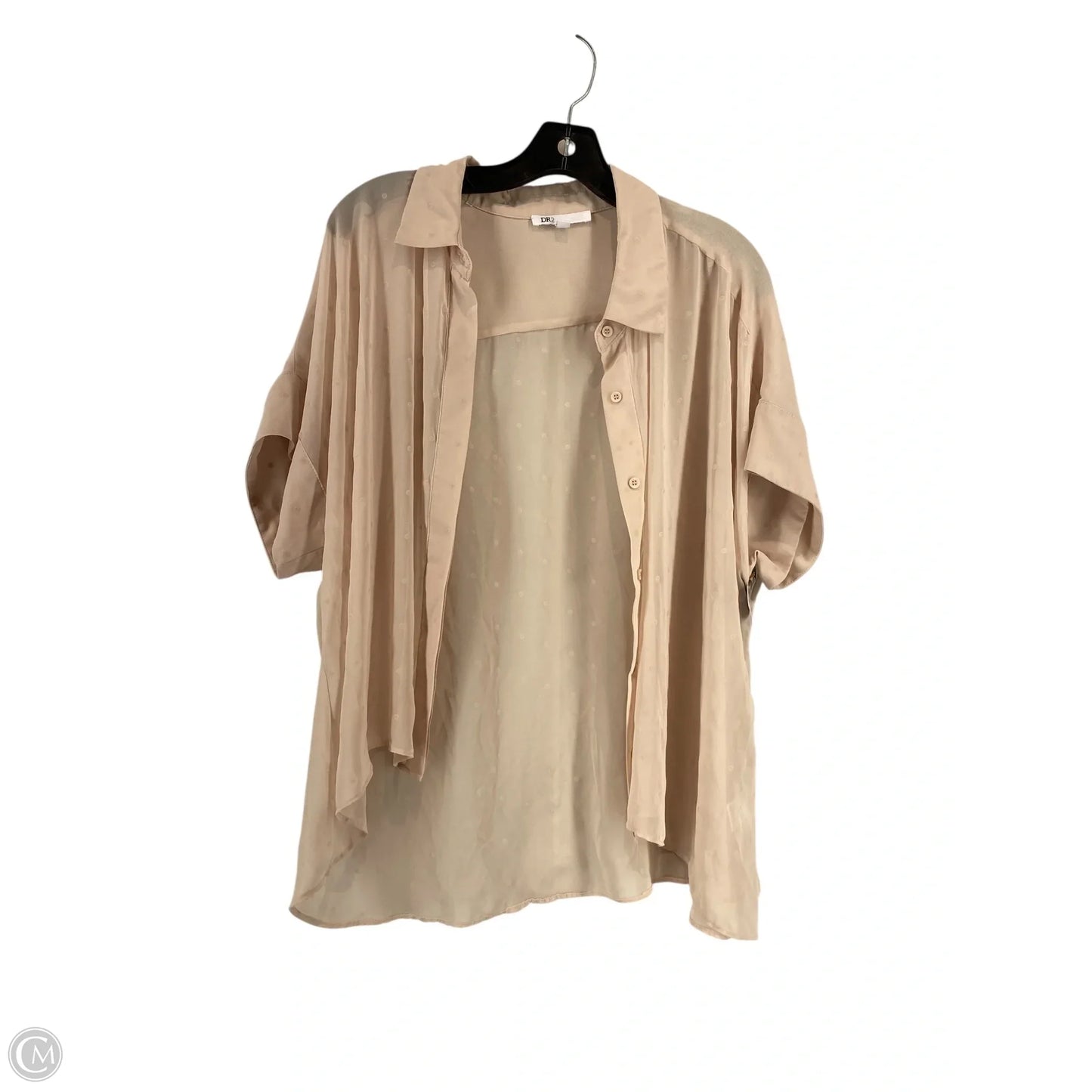 Top Short Sleeve By Dr2 In Beige, Size: L