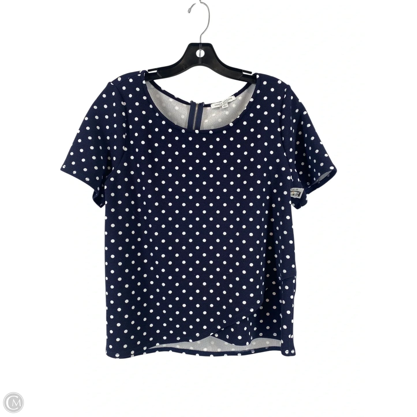 Top Short Sleeve By Green Envelope In Navy, Size: L