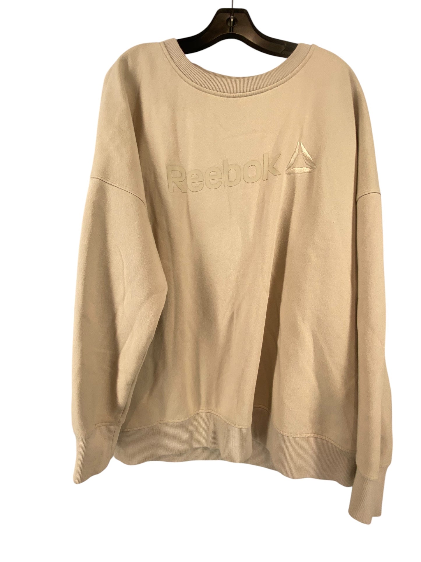 Athletic Sweatshirt Crewneck By Reebok In Beige, Size: 3x